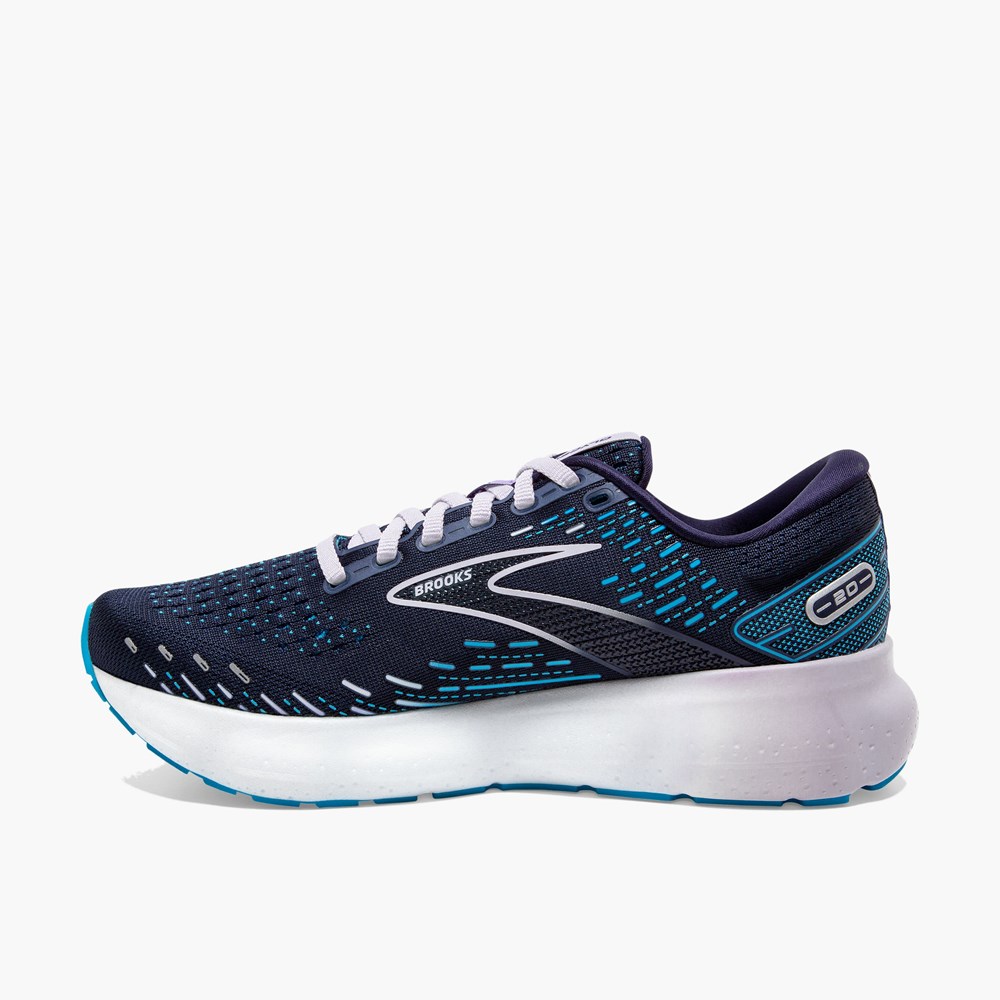 Chaussures Running Route Brooks Glycerin 20 Blanche Argent Femme | QZC-4451361